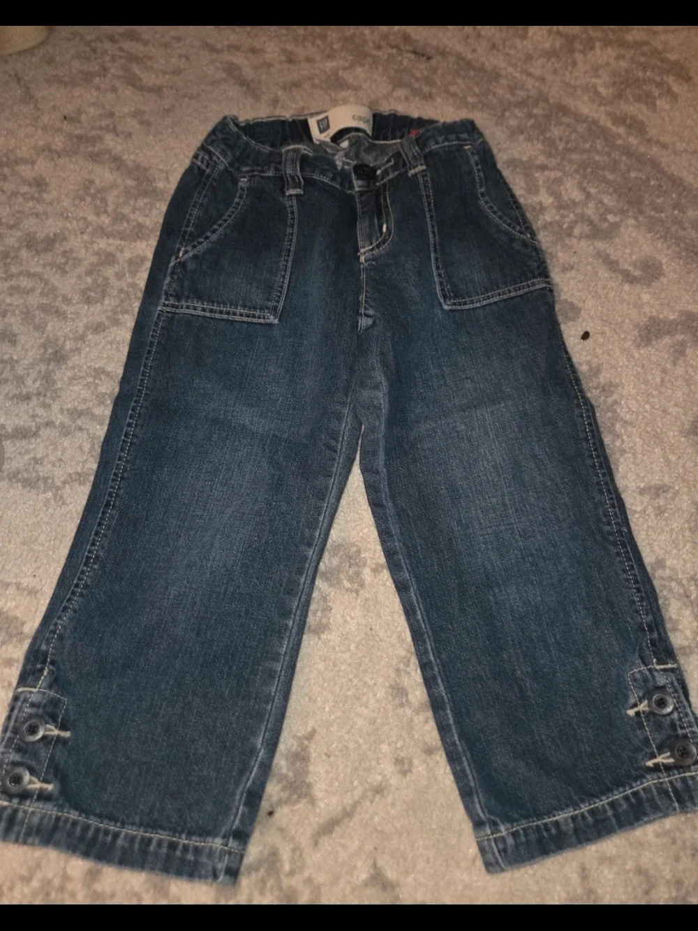 GAP Kids Dark Blue Denim Jeans with Button Hem
